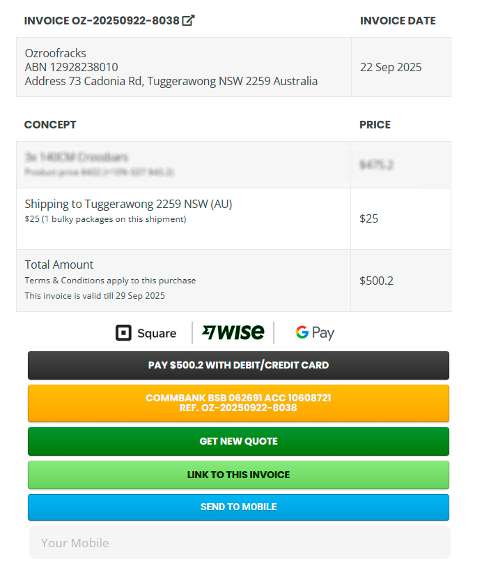 If the carriers APIs give a response, you will get an Invoice View